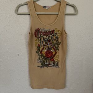 Bejeweled by susan fixel Vintage Crown Roses Women’s Size Medium Tank Top